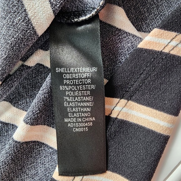 Adrianna Papell Womens Shirt Size Small Striped Flutter Sleeve Top Black Pink - Picture 7 of 8